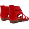 DREAM PAIRS Women’s Elastic Ankle Strap Low Wedges Sandals(Red)