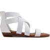 DREAM PAIRS Women’s Elastic Ankle Strap Low Wedges Sandals(White)