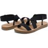 DREAM PAIRS Women’s Open Toe Elastic Ankle Strap Flat Summer Sandals(Black-1)