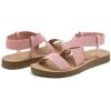 DREAM PAIRS Women’s Open Toe Elastic Ankle Strap Flat Summer Sandals(Blush)