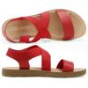 DREAM PAIRS Women’s Open Toe Elastic Ankle Strap Flat Summer Sandals(Red)