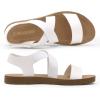 DREAM PAIRS Women’s Open Toe Elastic Ankle Strap Flat Summer Sandals(White)