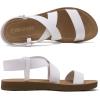 DREAM PAIRS Women’s Open Toe Elastic Ankle Strap Flat Summer Sandals(White-1)