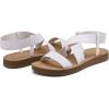 DREAM PAIRS Women’s Open Toe Elastic Ankle Strap Flat Summer Sandals(White-1)