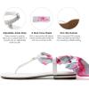DREAM PAIRS Women’s T-Strap Thong Flat Sandals with Cute Square Toe Strappy for Summer(White)