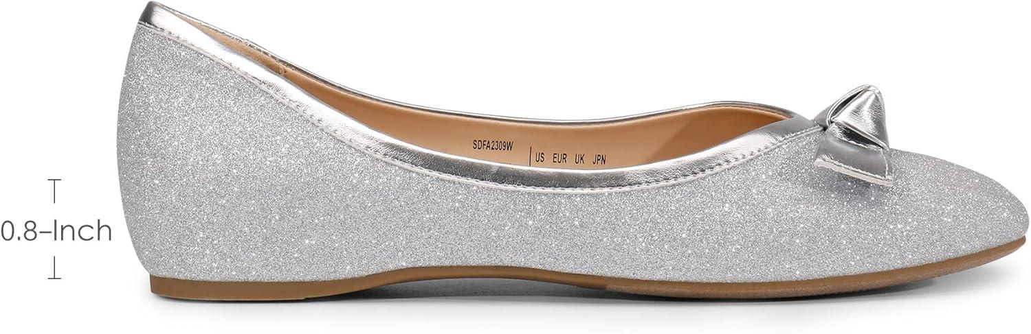 imageDREAM PAIRS Womens Low Wedge Dressy Flats Comfortable Square Toe Rhinestone Wedding ShoesSilverglitter