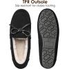 DREAM PAIRS Women’s House Slippers Indoor Outdoor Moccasin Fuzzy Fluffy Furry Loafers Suede Leather Warm Shoes(Black)