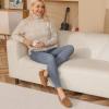 DREAM PAIRS Women’s House Slippers Indoor Outdoor Moccasin Fuzzy Fluffy Furry Loafers Suede Leather Warm Shoes(Chesnut)