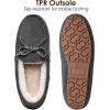 DREAM PAIRS Women’s House Slippers Indoor Outdoor Moccasin Fuzzy Fluffy Furry Loafers Suede Leather Warm Shoes(Grey)