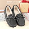 DREAM PAIRS Women’s House Slippers Indoor Outdoor Moccasin Fuzzy Fluffy Furry Loafers Suede Leather Warm Shoes(Grey)