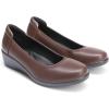 DREAM PAIRS Women’s Low Wedges Heels Pumps Comfortable Slip-on Round Toe Dress Work Shoes for Office Business(Brown)