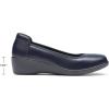 DREAM PAIRS Women’s Low Wedges Heels Pumps Comfortable Slip-on Round Toe Dress Work Shoes for Office Business(Navy)