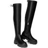DREAM PAIRS Women’s Over The Knee Platform Thigh High Boots Long Stretch Soft Chunky Lug Sole Fall Boots(Black/Pu)