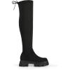 DREAM PAIRS Women’s Over The Knee Platform Thigh High Boots Long Stretch Soft Chunky Lug Sole Fall Boots(Black/Suede)