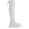 DREAM PAIRS Women’s Over The Knee Platform Thigh High Boots Long Stretch Soft Chunky Lug Sole Fall Boots(White/Pu)