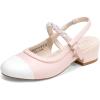 DREAM PAIRS Girls Dress Shoes Slingback Heels Round Toe Pump for Little Big Kids Flower Party Wedding Princess(Pink/White)