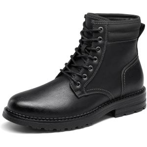 Bruno Marc Men’s Dress Oxford Fashion and Comfort Ankle Lace Up Boots(All Black)