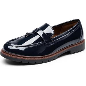 DREAM PAIRS Loafers for Women Slip On Loafer Comfortable Dressy Casual Business Office Shoes(Navy)