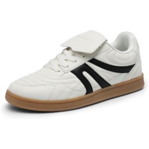 DREAM PAIRS Women’s Tennis Sneakers Walking Casual Lace-Up Footwear Comfortable Trendy Fold-Over Design Fashion Sneakers Shoes(White)