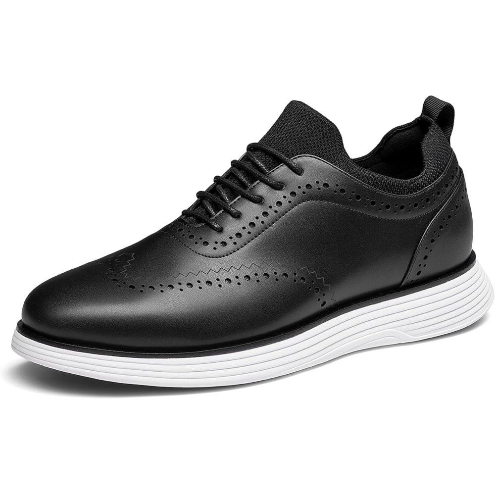 imageBruno Marc Mens MaxFlex Dress Sneakers Oxfords Casual Wingtip Brogue ShoesBlack