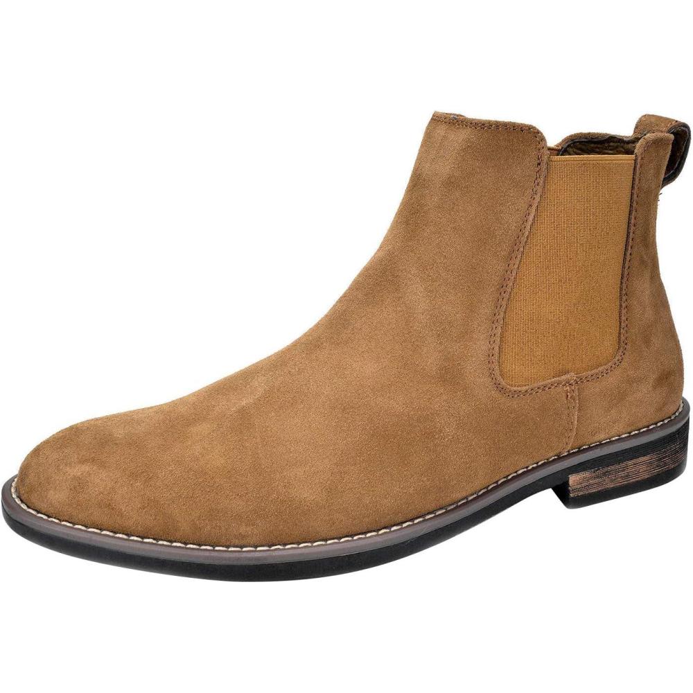 imageBruno Marc Mens Suede Leather Chelsea Ankle BootsTan