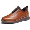 Bruno Marc Men’s MaxFlex Dress Sneakers Oxfords Casual Wingtip Brogue Shoes(Light Brown/Coffee)