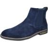 Bruno Marc Men’s Suede Leather Chelsea Ankle Boots(Navy)