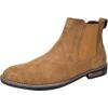 Bruno Marc Men’s Suede Leather Chelsea Ankle Boots(Tan)