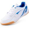 DREAM PAIRS Kids’ Soccer Cleats(White/Blue)