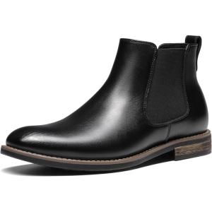 Bruno Marc Men’s Suede Leather Chelsea Ankle Boots(1-black)