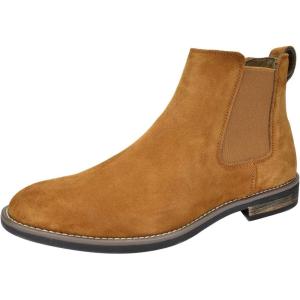 Bruno Marc Men’s Suede Leather Chelsea Ankle Boots(Camel)