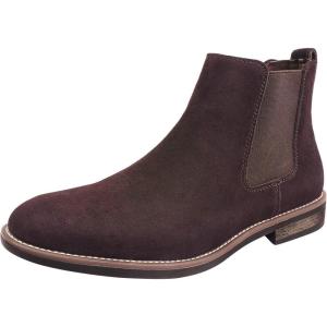 Bruno Marc Men’s Suede Leather Chelsea Ankle Boots(Dark Brown)