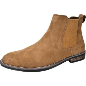 Bruno Marc Men’s Suede Leather Chelsea Ankle Boots(Tan)
