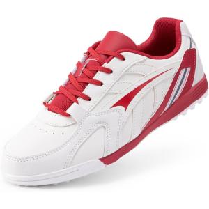 DREAM PAIRS Kids’ Soccer Cleats(Beige/Red)