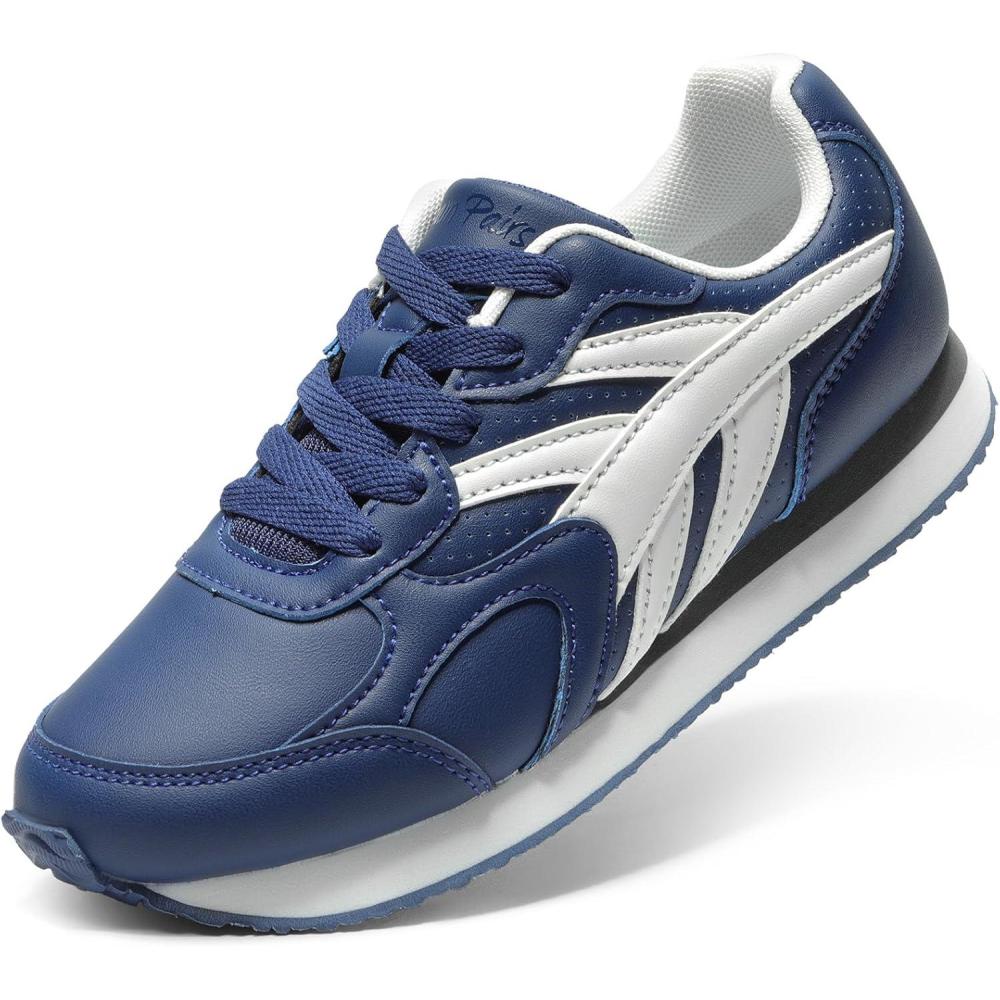 image:imageDREAM PAIRS Girls Sneakers Laceup Tennis Running Casual Footwear LilLegends Lightweight Classic Walking Shoes for LittleBig KidNavy