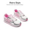 DREAM PAIRS Girls Sneakers Lace-up Tennis Running Casual Footwear LilLegends Lightweight Classic Walking Shoes for Little/Big Kid(Pink/Silver)