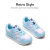 DREAM PAIRS Girls Sneakers Lace-up Tennis Running Casual Footwear LilLegends Lightweight Classic Walking Shoes for Little/Big Kid(Rainbow/Blue)