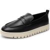 DREAM PAIRS Women’s Arch Support Slip On Loafers(Black-pu)