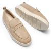DREAM PAIRS Women’s Arch Support Slip On Loafers(Nude-suede)