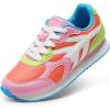 DREAM PAIRS Girls Sneakers Lace-up Tennis Running Casual Footwear LilLegends Lightweight Classic Walking Shoes for Little/Big Kid(Rainbow)
