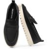DREAM PAIRS Women’s Arch Support Slip On Loafers(Black-pu)