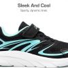 DREAM PAIRS Boys Girls Shoes Kids Tennis Athletic Running Gym School Sneakers for Little Big Kid(Black/Blue)