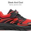 DREAM PAIRS Boys Girls Shoes Kids Tennis Athletic Running Gym School Sneakers for Little Big Kid(Red/Black)