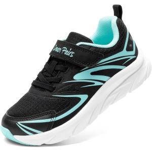 DREAM PAIRS Boys Girls Shoes Kids Tennis Athletic Running Gym School Sneakers for Little Big Kid(Black/Blue)