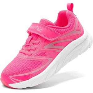 DREAM PAIRS Boys Girls Shoes Kids Tennis Athletic Running Gym School Sneakers for Little Big Kid(Hot Pink)