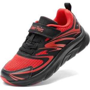 DREAM PAIRS Boys Girls Shoes Kids Tennis Athletic Running Gym School Sneakers for Little Big Kid(Red/Black)