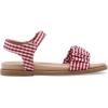 DREAM PAIRS Girls Sandals Open-Toe Princess Dress Flat Sandals Summer Shoes(Toddler/Little Kid)(Red)