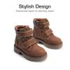 DREAM PAIRS Kids Ankle Boots Boys Girls Fashion Booties with Hook and Loop (Toddler/Little Kid)(Brown)