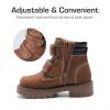 DREAM PAIRS Kids Ankle Boots Boys Girls Fashion Booties with Hook and Loop (Toddler/Little Kid)(Brown)