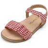 DREAM PAIRS Girls Sandals Open-Toe Princess Dress Flat Sandals Summer Shoes(Toddler/Little Kid)(Red)